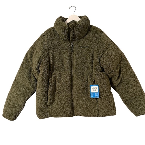 Women's Puffect Sherpa Jacket Size XL color Stone Green - Picture 2 of 7